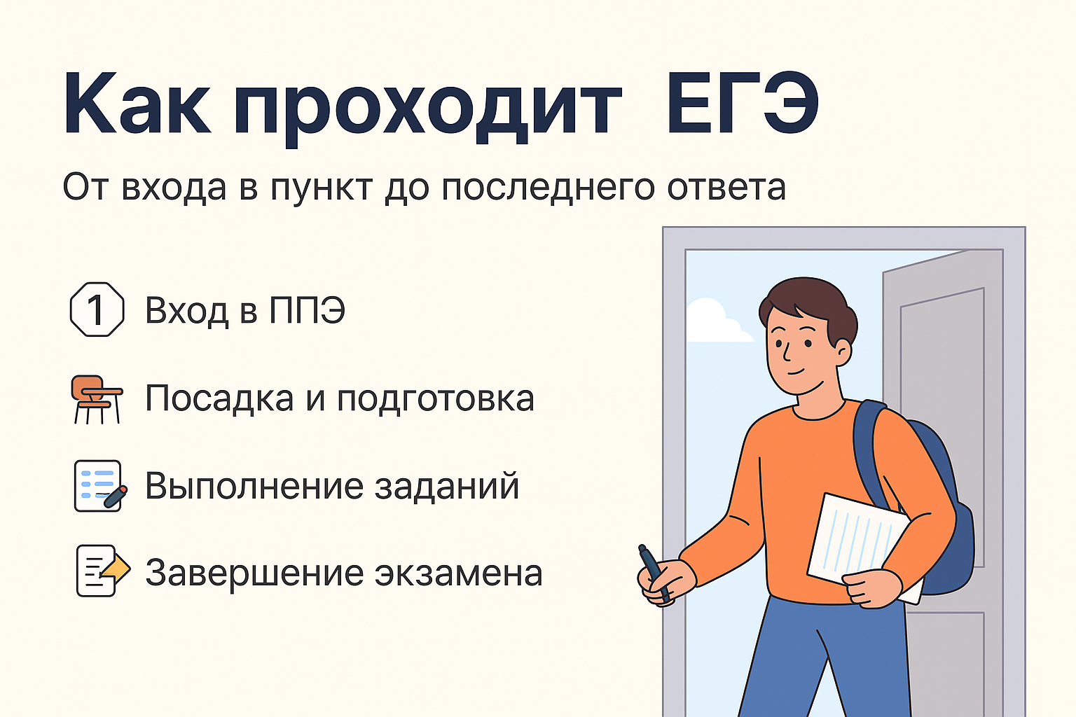 📝 Как проходит ЕГЭ: от входа в пункт до последнего ответа