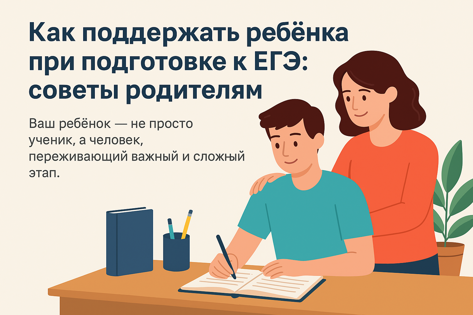 🛟 Как родителям помочь своему ребёнку подготовиться к ЕГЭ: без давления, но с поддержкой