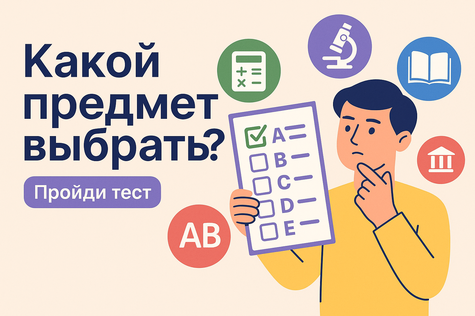 🎯 Тест: Какой предмет тебе стоит выбрать для ЕГЭ или ОГЭ?